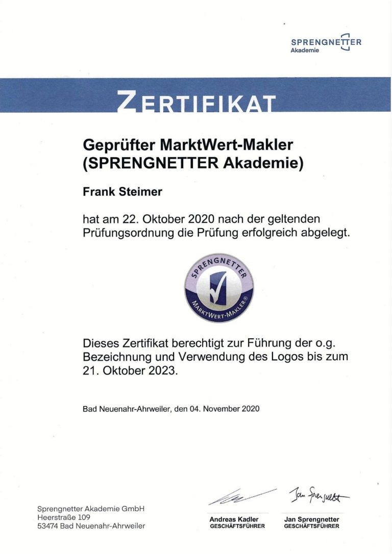 Geprüfter MarktWert-Makler